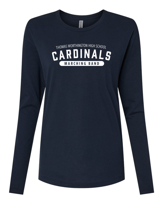 Cardinals Marching Band Womens Premium Relaxed Long Sleeve Tee